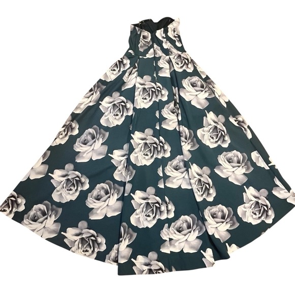 Speechless Women's High Low Gown Dress Green White Floral Strapless Sz 13 Formal - Picture 8 of 11